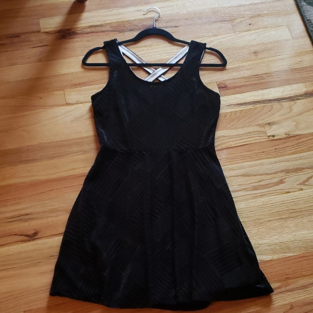 BLACK FELT SKATER DRESS